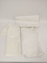 Table linen - four white damask tablecloths, the two largest each approx. 225cm x 178cm.  (4).