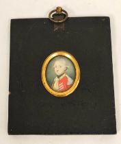 18th cent. miniaturist Ensign Alexander Duff of Muirtown (Inverness). Oval, 4 cms. x 3.5 cms., in