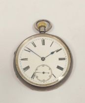 Keyless lever watch by Croft, Coventry, three quarter plate with over coil spring in silver open