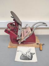 Adana - A 20th century vintage cast metal Adana Model Eight Five letterpress printing machine.