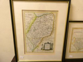 KITCHIN T. A New Map of Berwick Shire. Hand col. eng. antique map in Hogarth frame; also