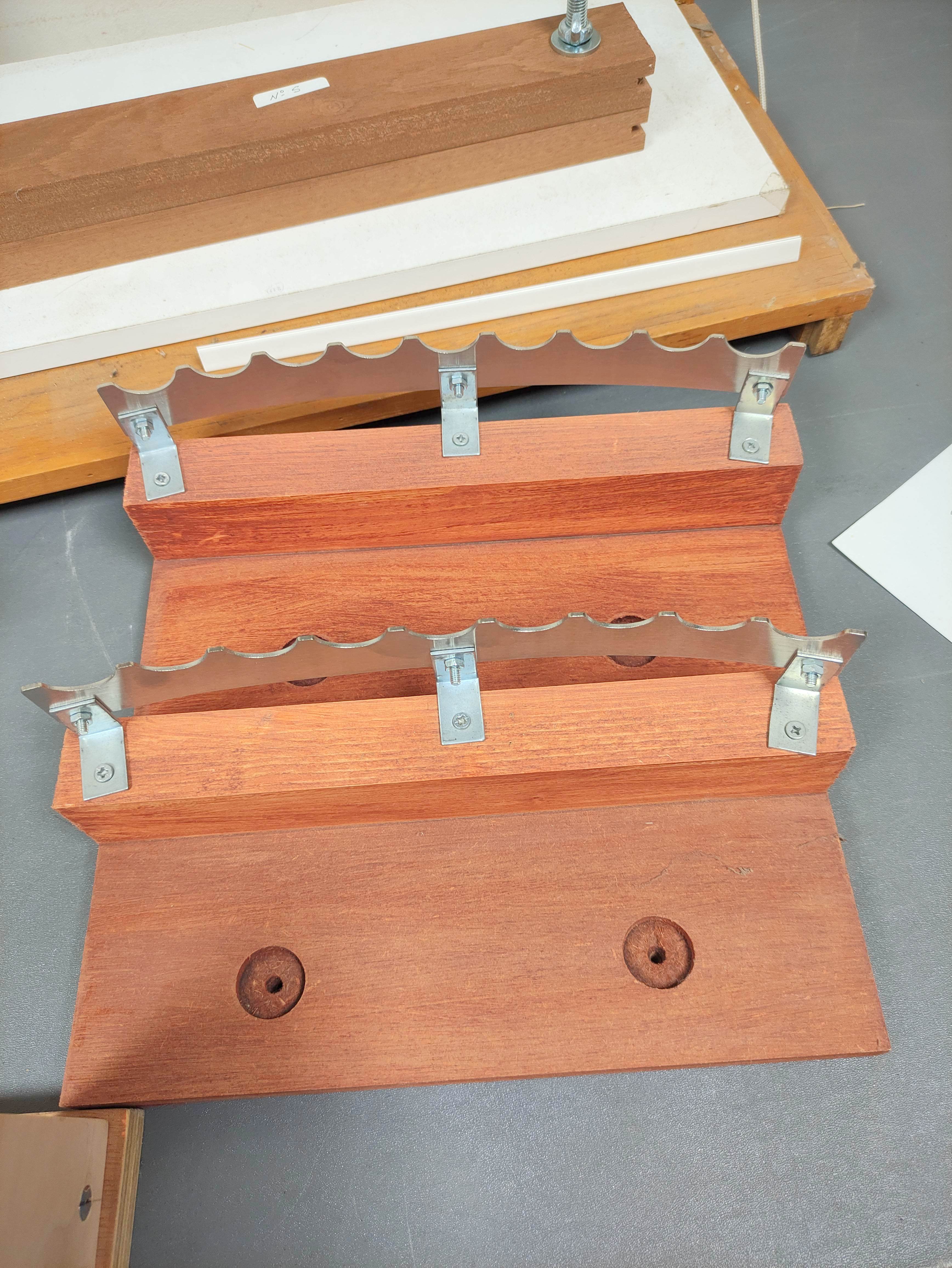 Bookbinding adjustable sewing frame and various rests. - Image 4 of 4
