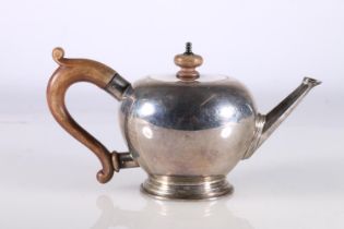 Elizabeth II silver bachelors teapot of bullet shape by William Comyns & Sons Ltd (Richard