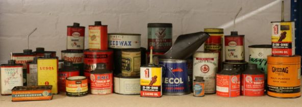 Group of vintage advertising interest tins including Dunlop, Moly Slip, Gredag, Callard & Bowsers,