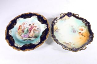 Rosenthal and Company porcelain cabinet plate, the centre with scene depicting three maidens pulling