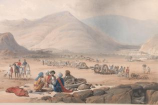 AFTER JAMES ATKINSON (British 1780-1852) Argandeh Afghanistan Coloured lithograph, 24.5cm x 36cm,