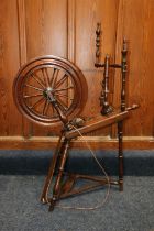 James McInory spinning wheel, the body stamped 'Jas McInory', 85cm tall.