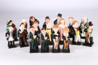 Eighteen figurines from the Royal Doulton Dickens Miniature M Series to include Uriah Heep (two