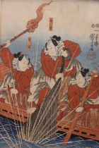 After UTAGAWA KUNISADA (Japanese 1786-1865) Kabuki actors Matsumota Kinsho IV as Hamanari,