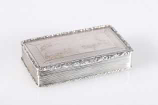 Victorian antique parcel gilt silver snuff box or rectangular form, the plain centre framed by