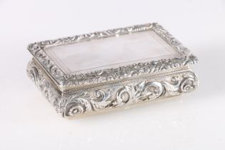 William IV antique parcel gilt silver table snuff box of heavy gauge and large proportions,