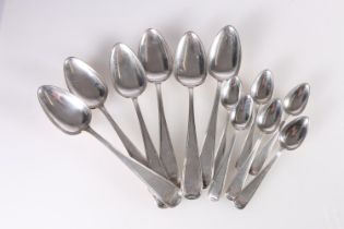 Danish silver, a set of six table spoons and six matching teaspoons, makers mark 'H Nielsen' '13 1/