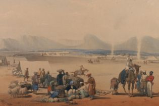 AFTER JAMES ATKINSON (British 1780-1852) British encampment in a desert landscape, possibly