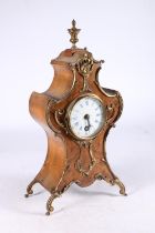 German Rococo style walnut cased mantel clock with gilt metal mounts, the enamel dial with Roman and