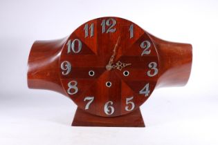 20th century mantle clock made from an aeroplane propeller boss, the works striking on four gongs