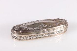 Early 20th century silver hinged box of oval form marked to base Tiffany & Co, 925. 11 x 4cm, 68g.