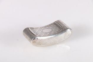 Georgian curved silver pocket snuff box of miser's type with two hinged covers, each opening to a