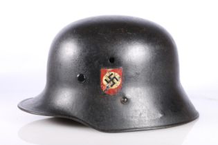 Austrian transitional Nazi German Third Reich SS helmet with double decals, the interior with '