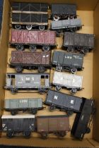 O gauge model railway, a group of twenty three kit built wagons and vans including Baddesley