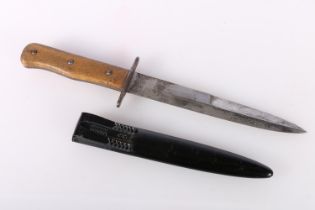 Nazi German Third Reich boot knife with Luftwaffe blade marking, complete with sheath.