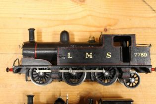 O gauge model railways to include 0-6-2 locomotive 7789 LMS black and 0-4-0 clockwork locomotive