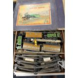 Meccano Limited Hornby O gauge clockwork train set with 0-4-0 locomotive 460 green, three carriage