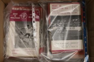 Quantity of Heart of Midlothian programmes from 60s,70s,80s to include Hearts V Hibs East of