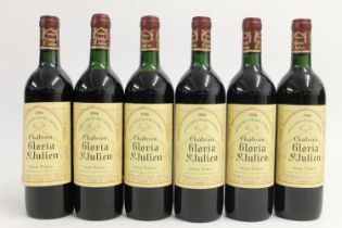 Six bottles of CHATEAU GLORIA ST JULIEN 1986, Henri Martin, 75cl 12.5% abv. (6)