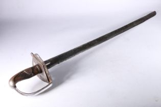 British 1796 pattern heavy cavalry trooper’s sword, the blade spine stamped indistinctly, probably