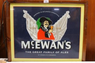 Vintage McEwans Ales light up advert sign, 64cm x 54cm.