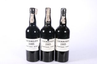 Three bottles of COCKBURN'S 1985 vintage port, 75cl 20% abv. (3)