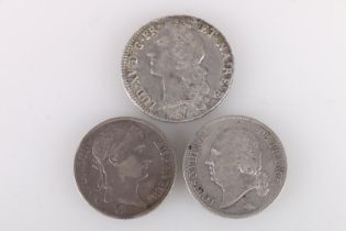 FRANCE Louis XV (1715-1774) silver ecu 1748, mint mark goat, 29.3g, Napoleon I (1804-1814) silver