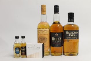 Three bottles of single malt Scotch whisky to include GLENMORANGIE 10 year old , stills label verso,