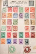 Stamp collection held in a red Movaleaf album, mostly 20th century material including SAAR,