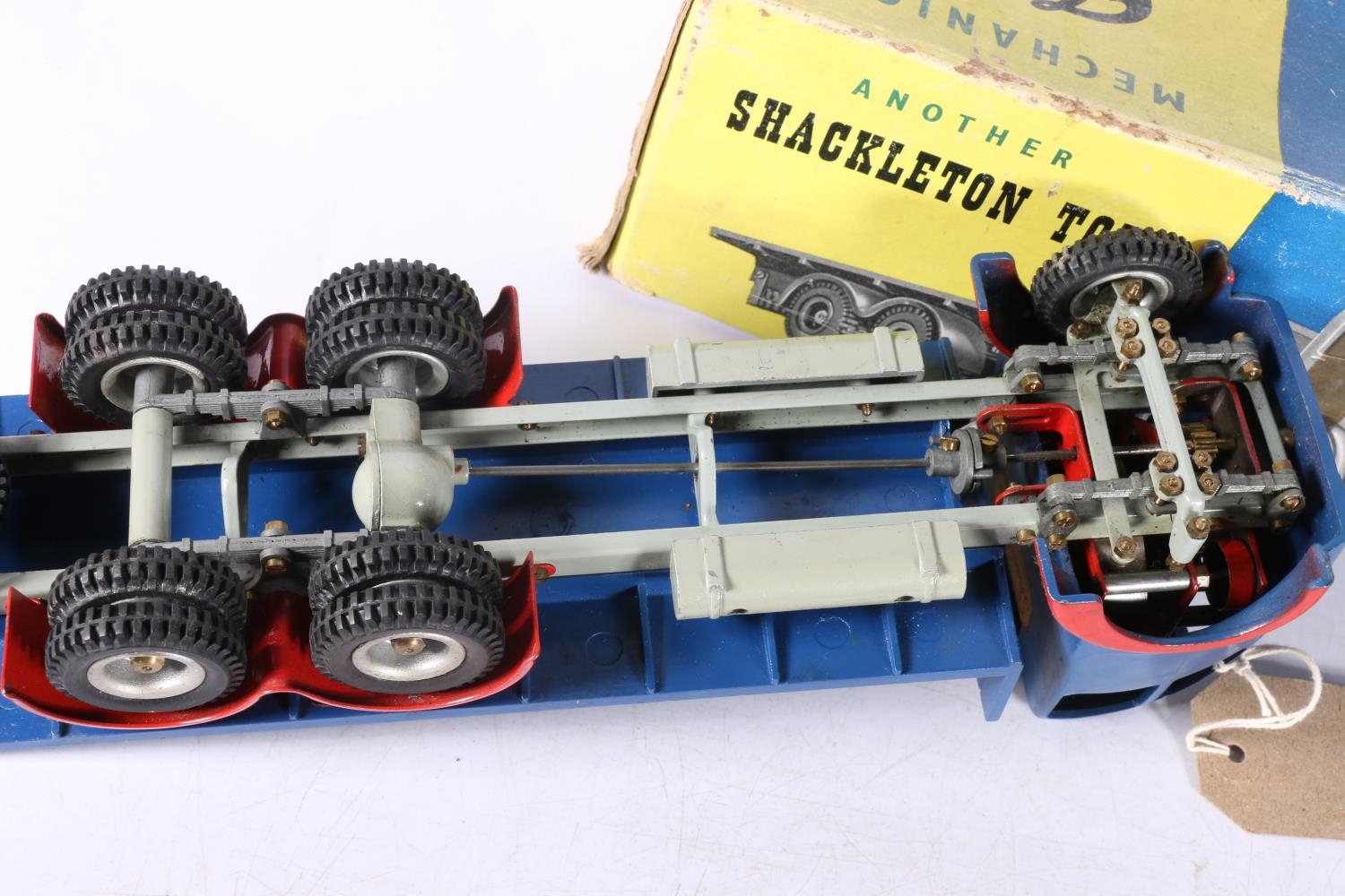 Shackleton Toy diecast mechanical scale model Foden FG flatbed, blue cab and flatbed, red wheel - Image 3 of 3