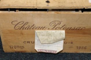 Case of CHATEAU PONTESAC 1986 Medoc cru bourgeois, 75cl 12.5% abv. OWC original wood crate. (12)