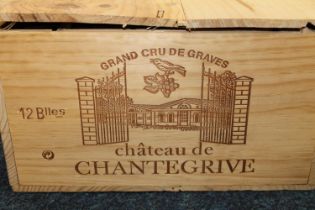 Case of CHATEAU DE CHANTEGRIVE 1999 Grand cru de Graves 75cl 12.5% abv. in original wood crate