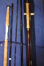 House of Hardy two piece Invincible fishing rod #7 10 1/2 320cm in blue cloth bag, and a Scott