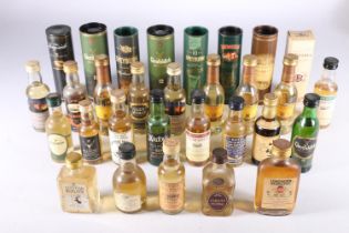 Scotch single malt Scotch whisky miniatures including BALMORAL 15 year old 46% abv. LONGMORN