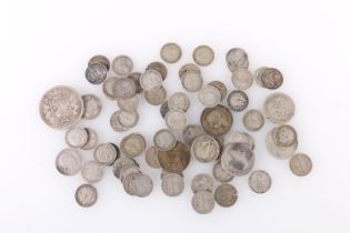 UNITED KINGDOM pre 1920 Sterling grade silver coins including half crown 1883 etc. 128g gross.