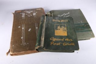 Postcard collection of around 100 postcards held in three albums including many of war interest with