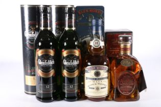 Four bottles of single malt Scotch whisky to include GLEN MORAY 15-year-old single malt Scotch