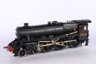 O gauge model railway, an electric two rail 4-6-0 class 5P/5F tender locomotive 5020 LMS black.