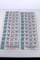 THE BRITISH LINEN BANK, a consecutive run of twenty £1 one pound banknotes 25th January 1966