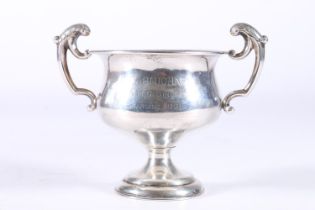 Royal Army Medical Corps interest, a Sterling silver trophy prize cup with two acanthus leaf