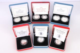 The Royal Mint UNITED KINGDOM Queen Elizabeth II (1952-2022) silver proof coins including 2x 1989