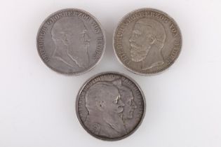 GERMAN STATE OF BADEN Friedrich I (1856-1907) silver five mark 1893 G KM#268, silver five mark