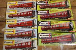 Kitmaster OO gauge model kits including No13 corridor composite, No14 corridor 2nd x2, No15 corridor