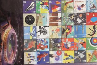 Blue ring binder album of GREAT BRITAIN GB mint stamps including The Sports of London 2012 sheet,