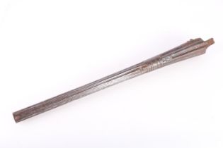 18th century metal barrel from a matchlock pistol, 40cm long.